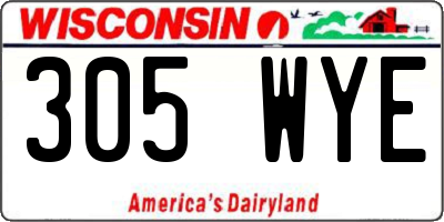 WI license plate 305WYE