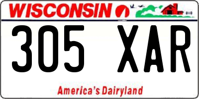 WI license plate 305XAR
