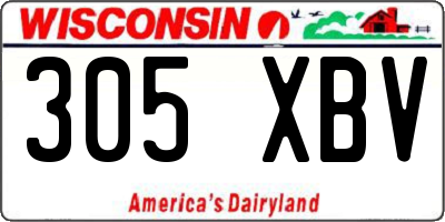 WI license plate 305XBV
