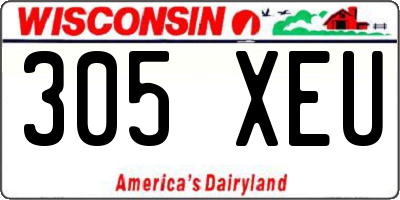 WI license plate 305XEU