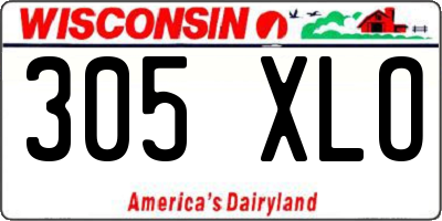 WI license plate 305XLO