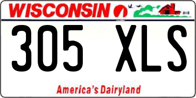 WI license plate 305XLS