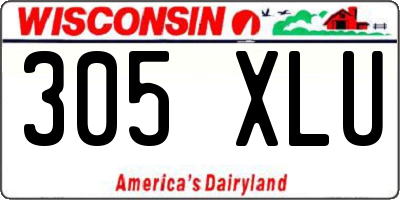 WI license plate 305XLU