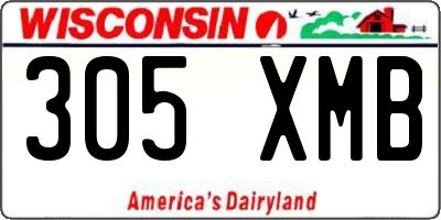 WI license plate 305XMB