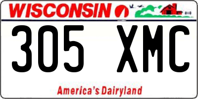 WI license plate 305XMC