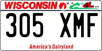 WI license plate 305XMF