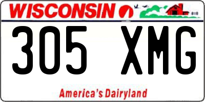 WI license plate 305XMG