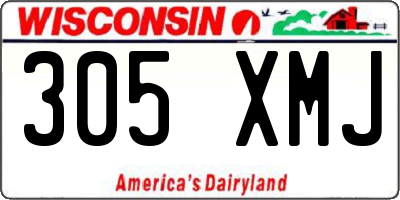 WI license plate 305XMJ