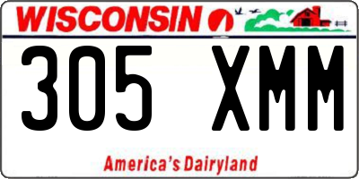 WI license plate 305XMM