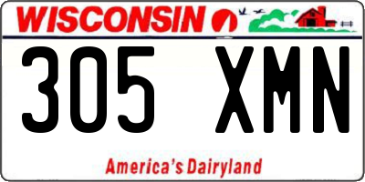 WI license plate 305XMN