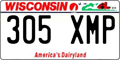 WI license plate 305XMP