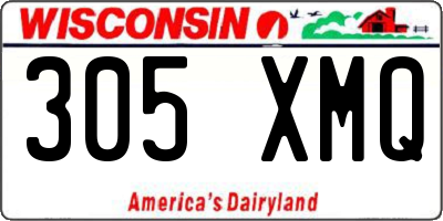 WI license plate 305XMQ
