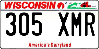 WI license plate 305XMR