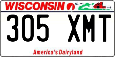 WI license plate 305XMT