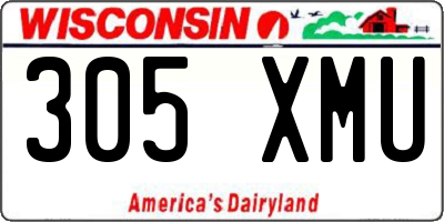 WI license plate 305XMU