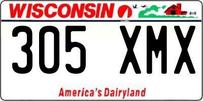 WI license plate 305XMX