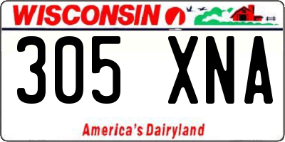 WI license plate 305XNA