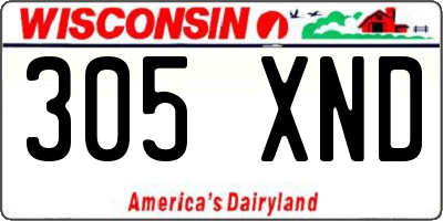 WI license plate 305XND