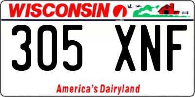 WI license plate 305XNF