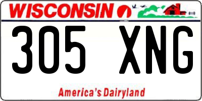 WI license plate 305XNG