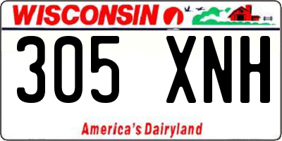 WI license plate 305XNH