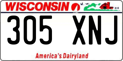WI license plate 305XNJ