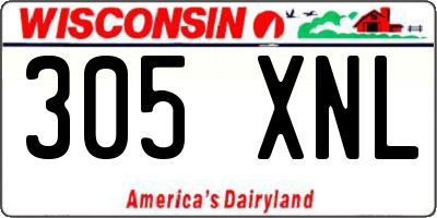 WI license plate 305XNL