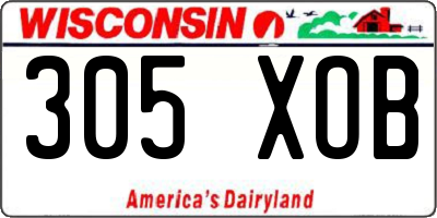 WI license plate 305XOB