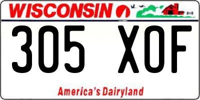 WI license plate 305XOF