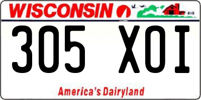 WI license plate 305XOI