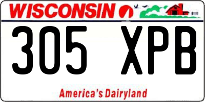 WI license plate 305XPB