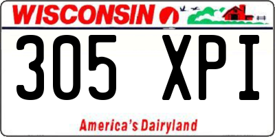 WI license plate 305XPI