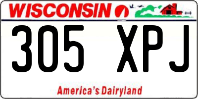 WI license plate 305XPJ