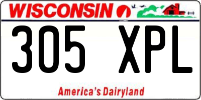 WI license plate 305XPL