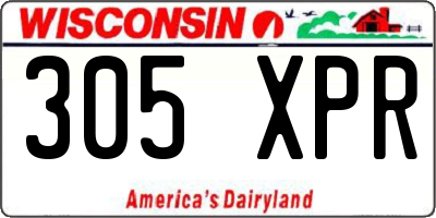 WI license plate 305XPR