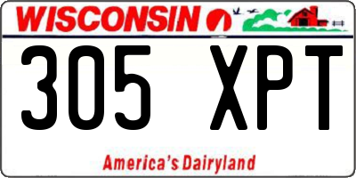 WI license plate 305XPT