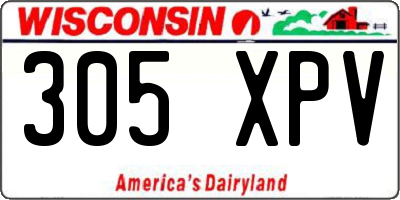 WI license plate 305XPV