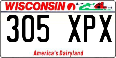 WI license plate 305XPX