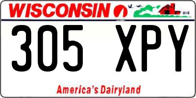 WI license plate 305XPY