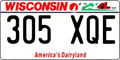 WI license plate 305XQE