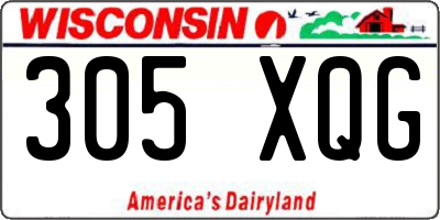 WI license plate 305XQG