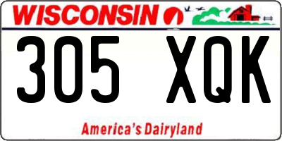 WI license plate 305XQK