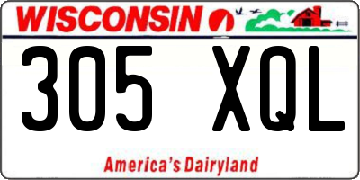 WI license plate 305XQL