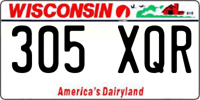 WI license plate 305XQR