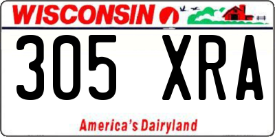 WI license plate 305XRA