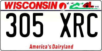 WI license plate 305XRC