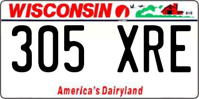 WI license plate 305XRE