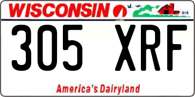 WI license plate 305XRF