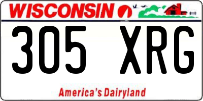 WI license plate 305XRG