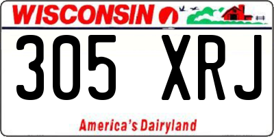 WI license plate 305XRJ